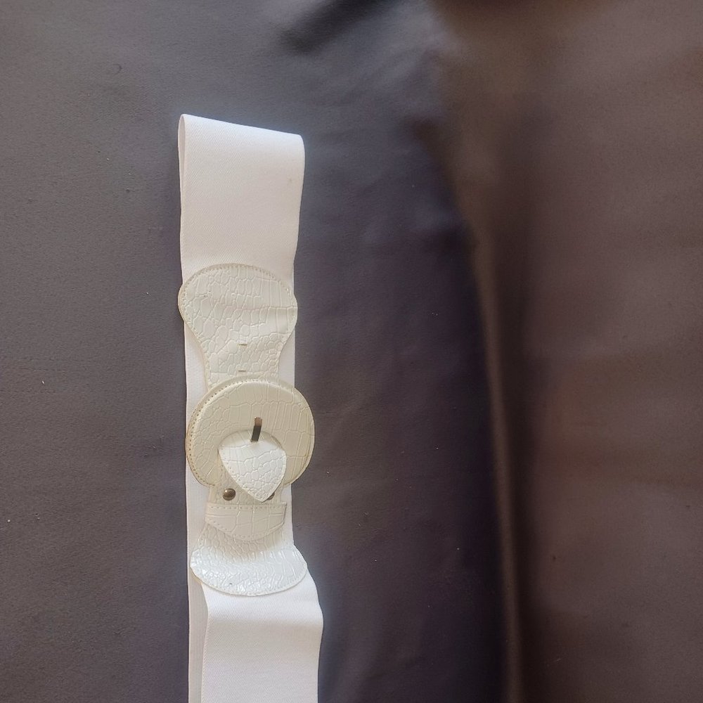 Vintage White Women's Elastic Belt